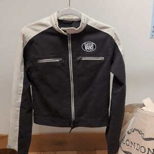 Vans Black and Cream Two-Tone Zip Jacket